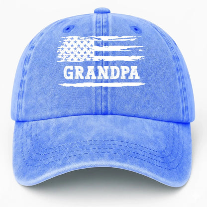 Dad/Grandpa USA Flag Hat – Personalized Distressed Denim Cap – Patriotic Gift for Dad/Grandpa  Ezcustomize