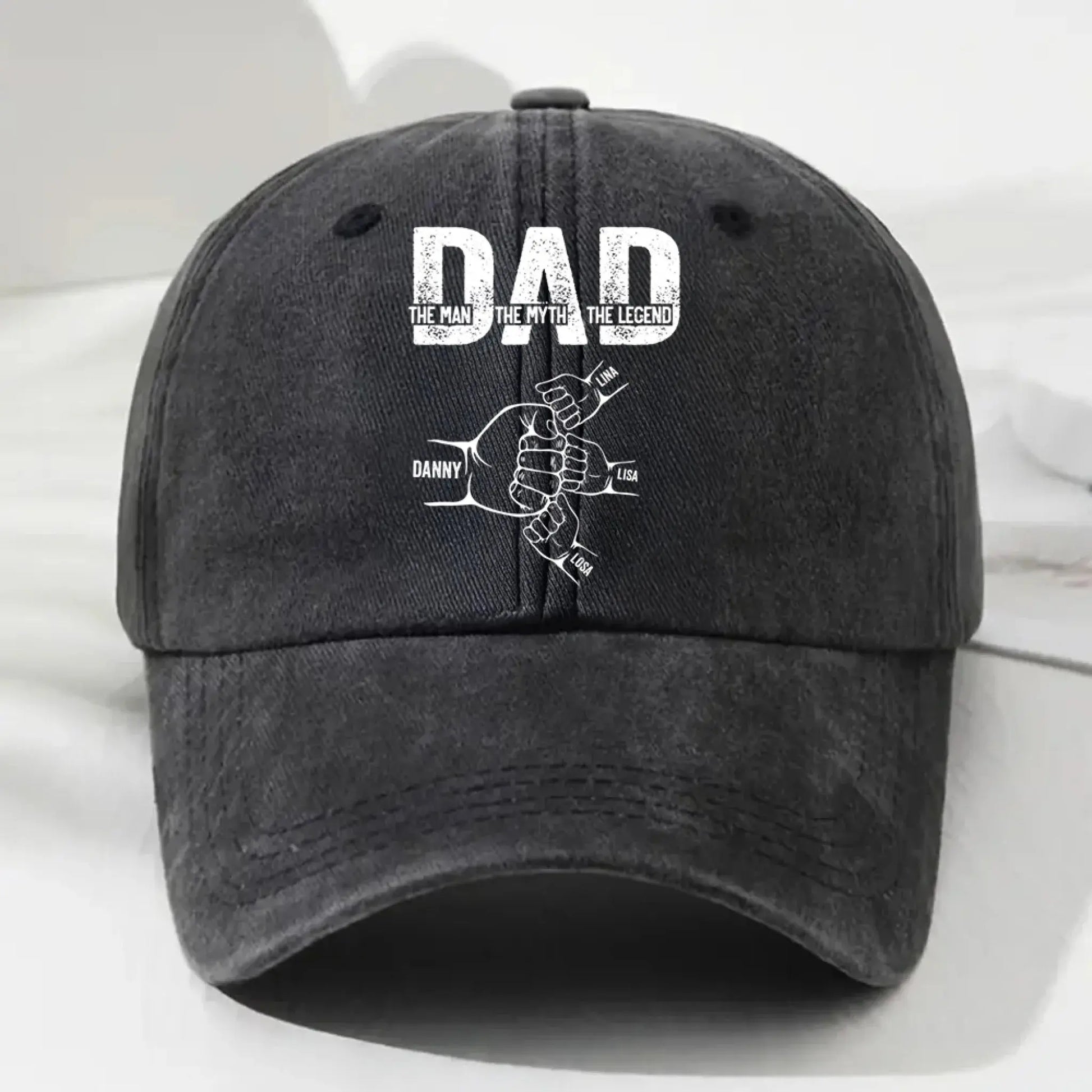 Dad The Man The Myth The Legend – Personalized Custom Vintage Washed Denim Cap Hat – Funny Father’s Day & Birthday Gift for Dad  Ezcustomize
