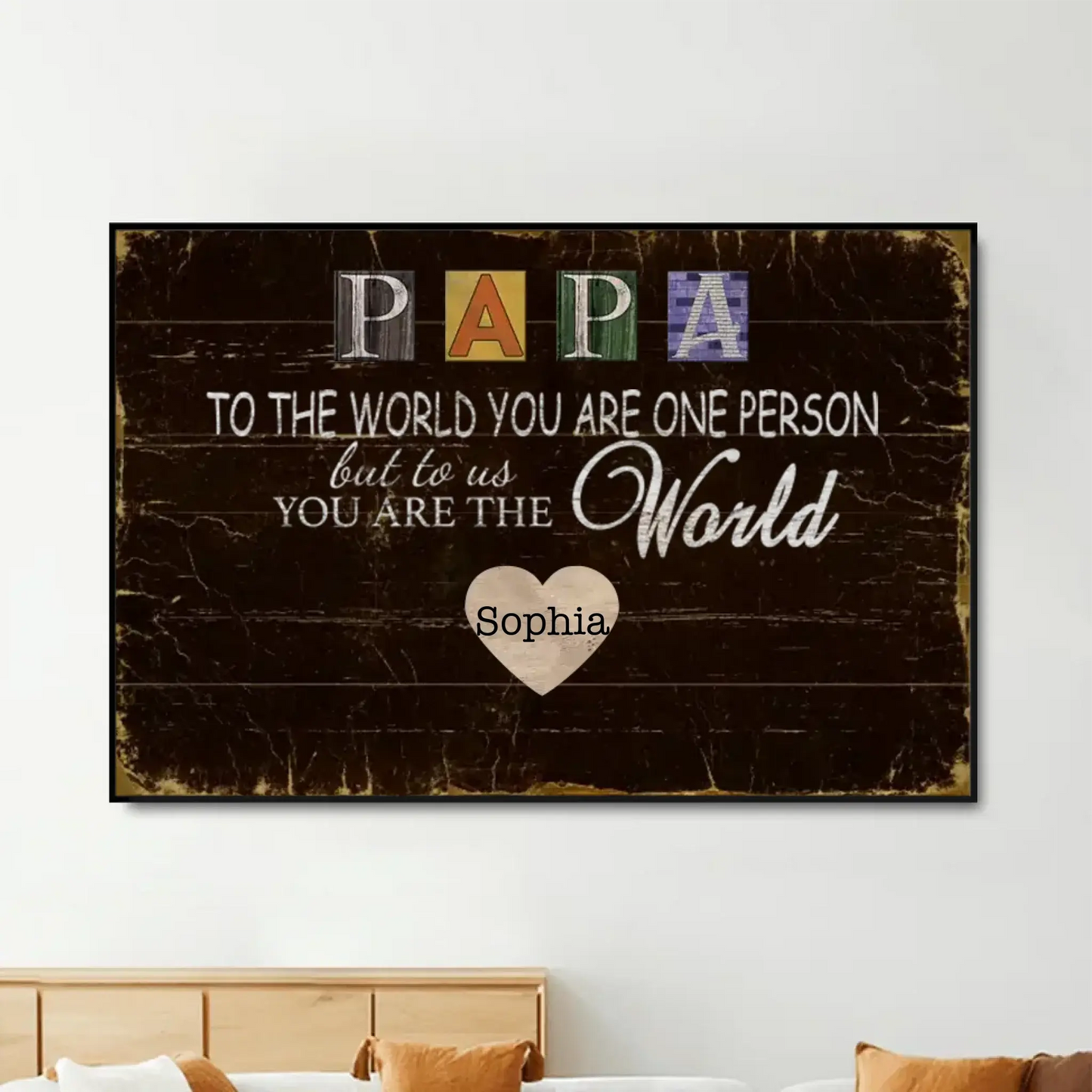 Dad You Are the World – Personalized Poster/Canvas Print, Custom Name, Family Gift Idea  Ezcustomize