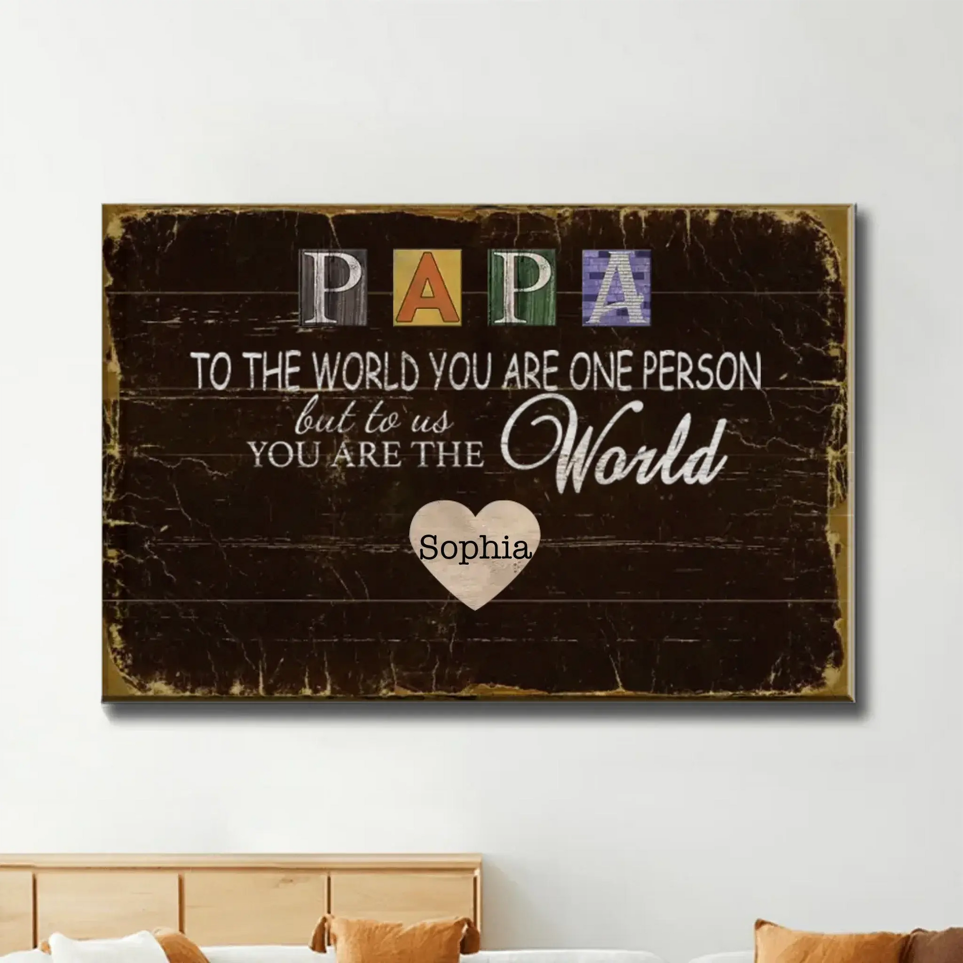 Dad You Are the World – Personalized Poster/Canvas Print, Custom Name, Family Gift Idea  Ezcustomize