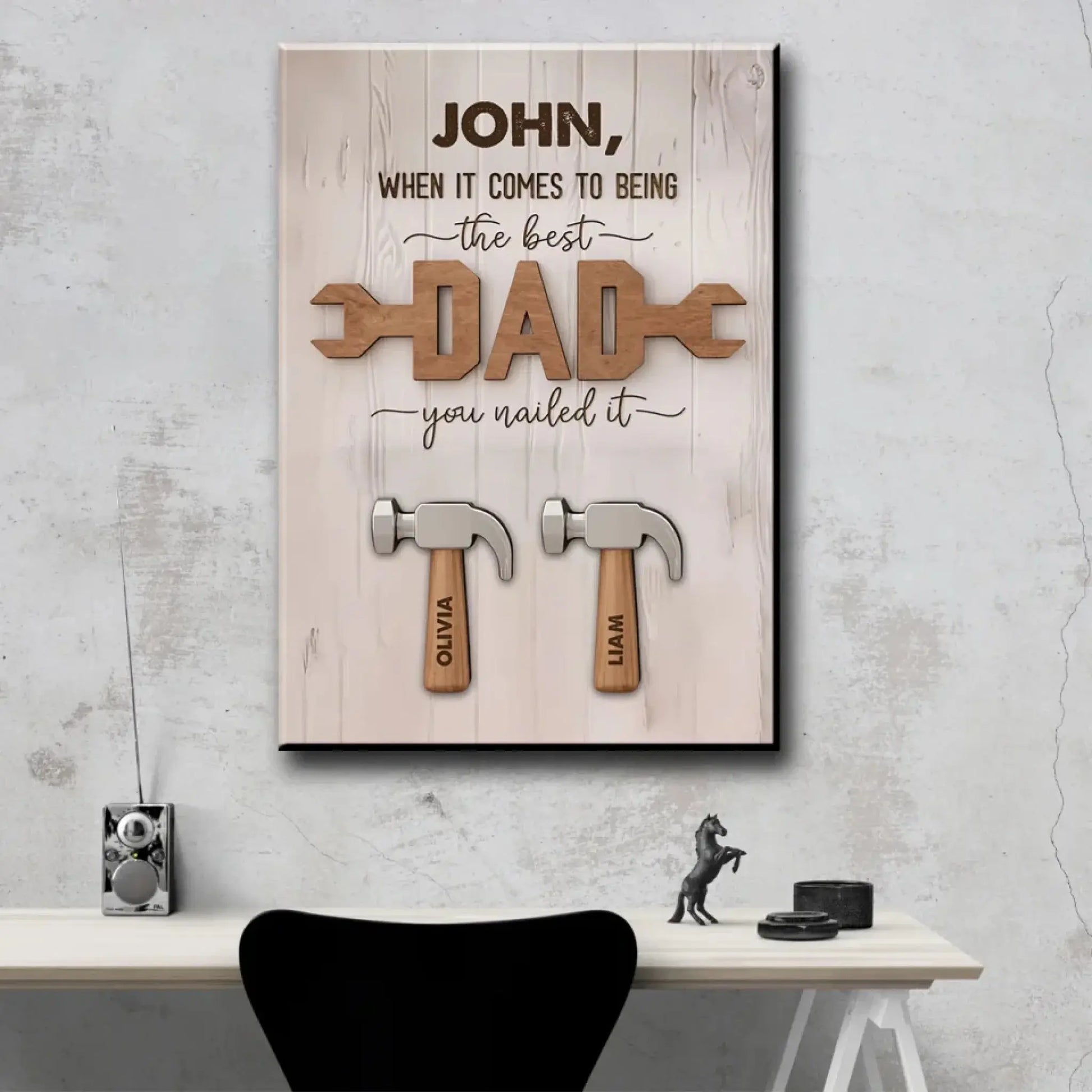Dad You Nailed It Tool Art – Personalized Poster/Canvas with Kids’ Names – Custom Father’s Day Gift for Handy Dads  Ezcustomize