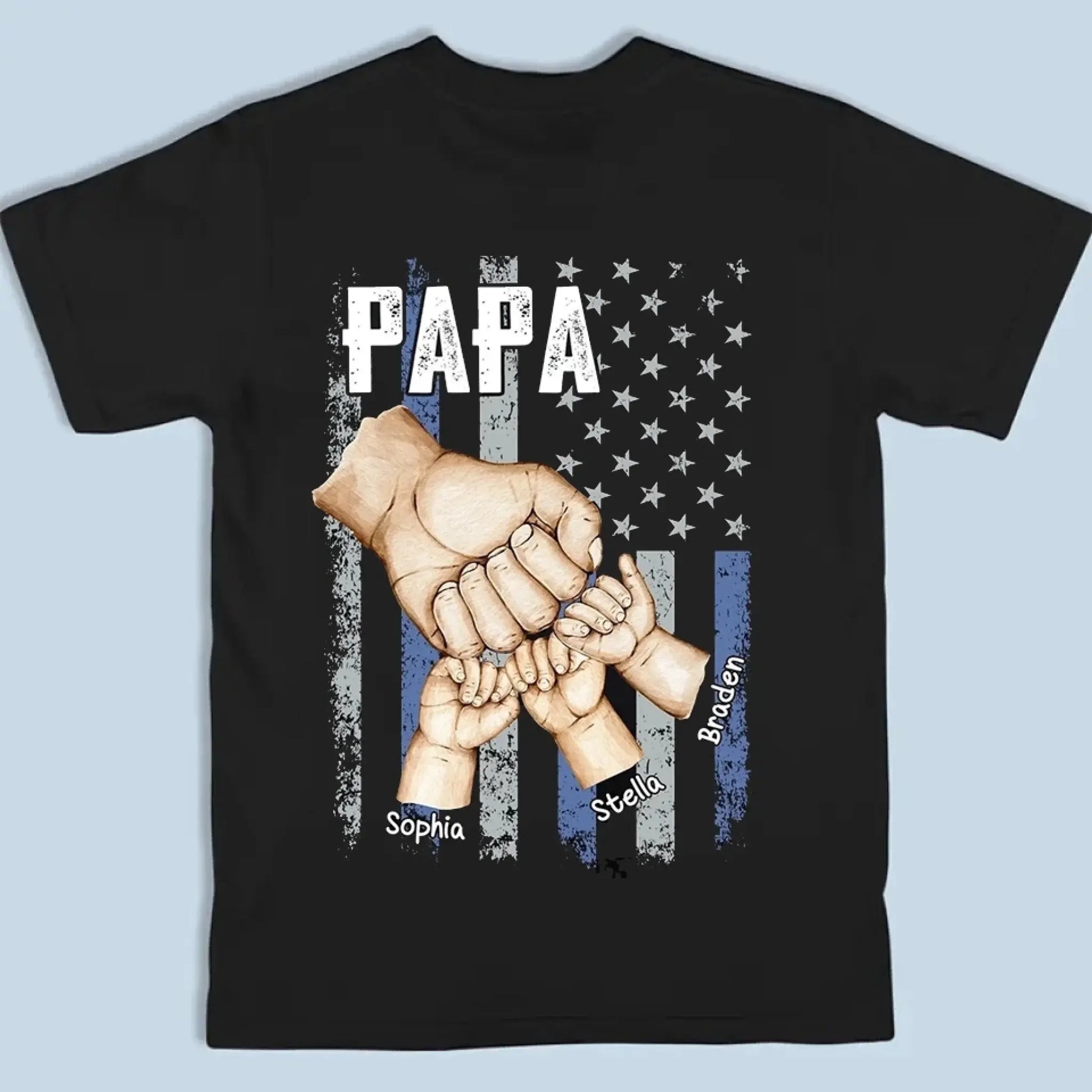 Dad & Grandkids Fist Bump Shirt – Personalized Grandpa Shirt with Custom Hand Names – 4th of July Gift for Dad  Ezcustomize