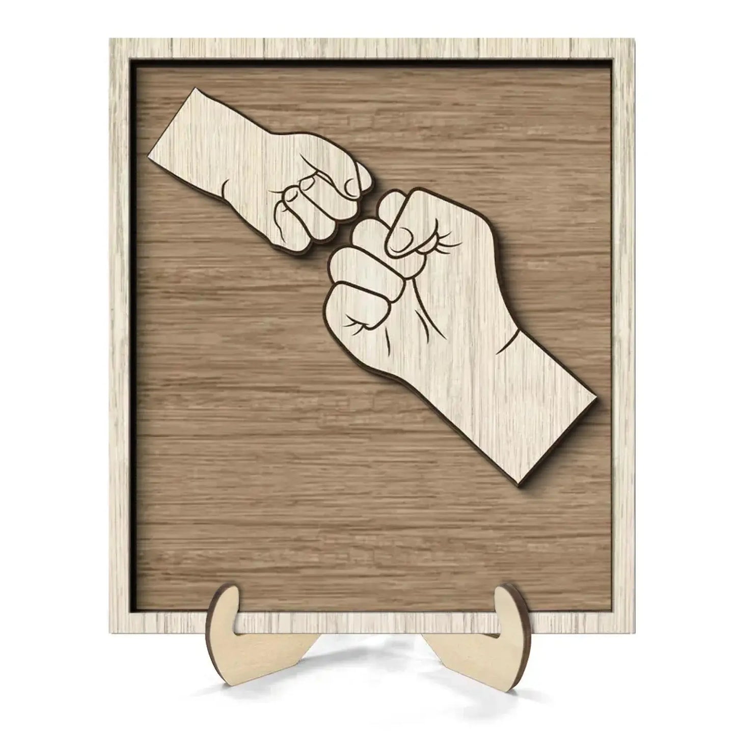 Dad & Grandpa Fist Bump Wooden Plaque - Thoughtful Personalized Gift for Father’s Day & Birthday  Ezcustomize