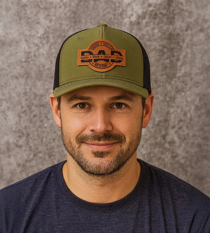 Dad, The Man, The Myth, The Legend - Personalized Leather Patch Hat  Ezcustomize
