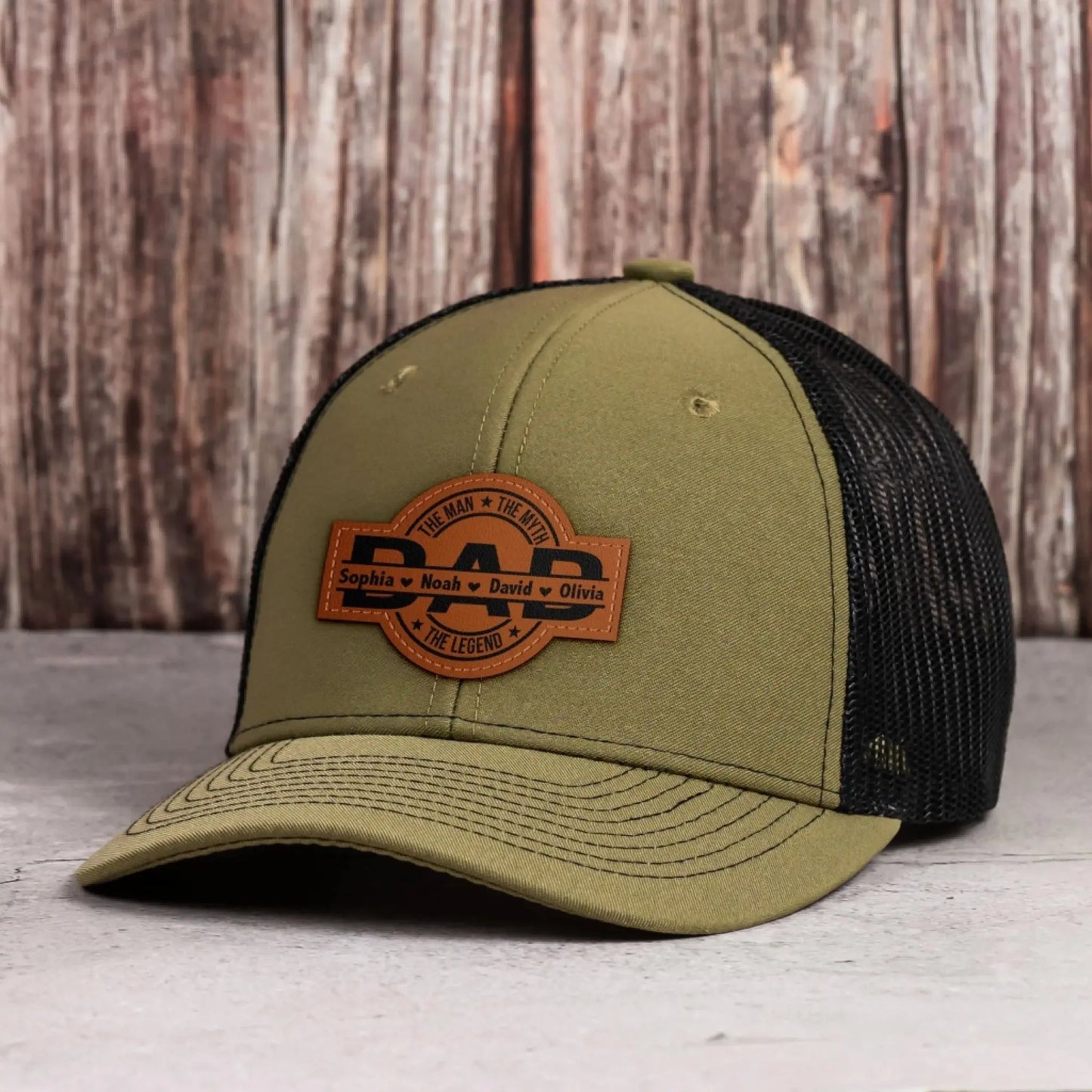 Dad, The Man, The Myth, The Legend - Personalized Leather Patch Hat  Ezcustomize