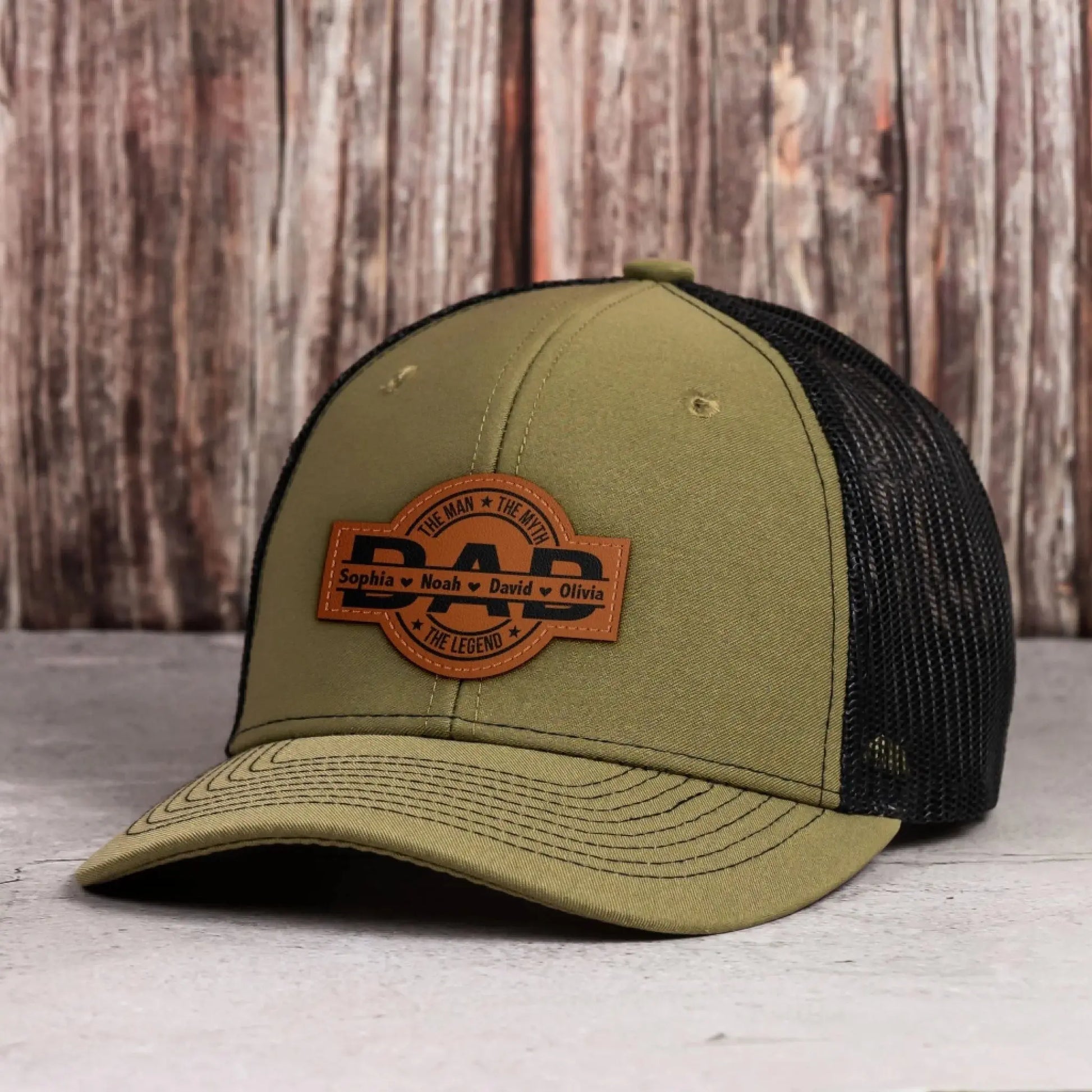 Dad, The Man, The Myth, The Legend - Personalized Leather Patch Hat  Ezcustomize