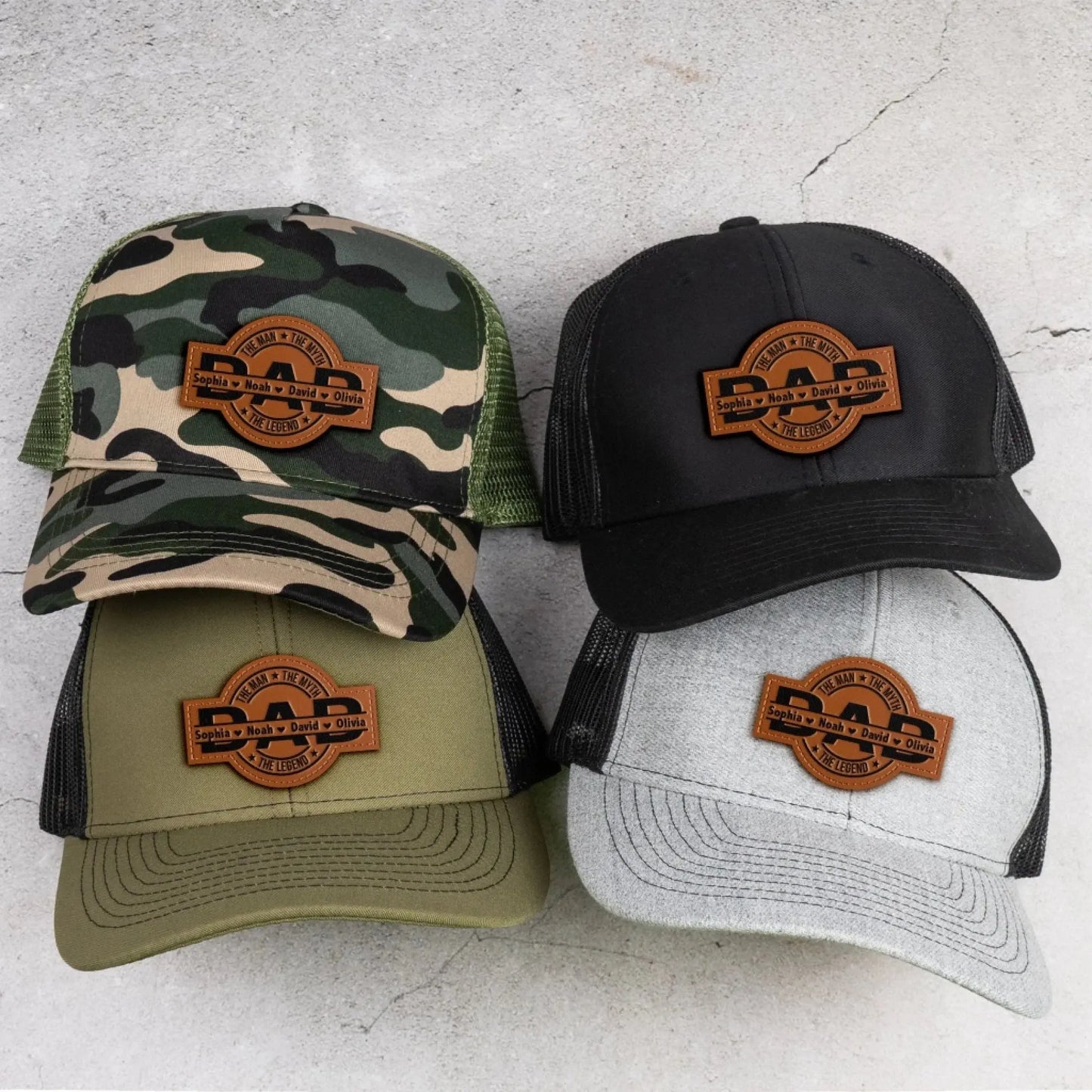 Dad, The Man, The Myth, The Legend - Personalized Leather Patch Hat  Ezcustomize