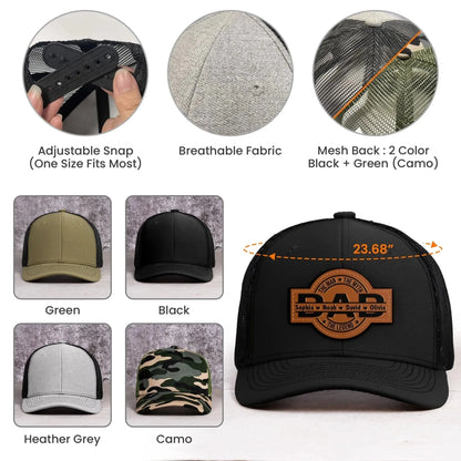 Dad, The Man, The Myth, The Legend - Personalized Leather Patch Hat  Ezcustomize