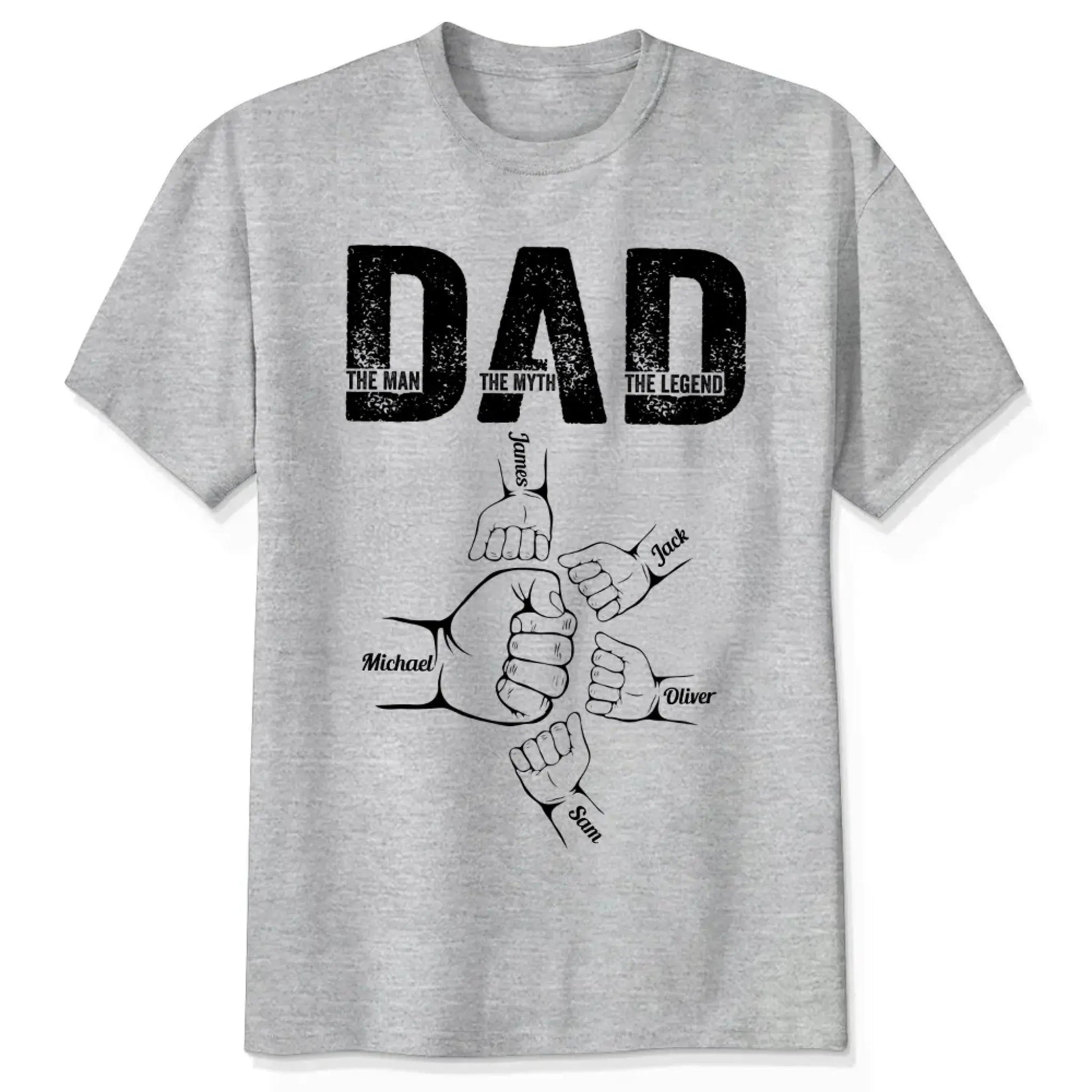 Dad: The Man, The Myth, The Legend – Personalized T-Shirt – Custom Father’s Day Gift for Dad, Papa, or Husband  Ezcustomize