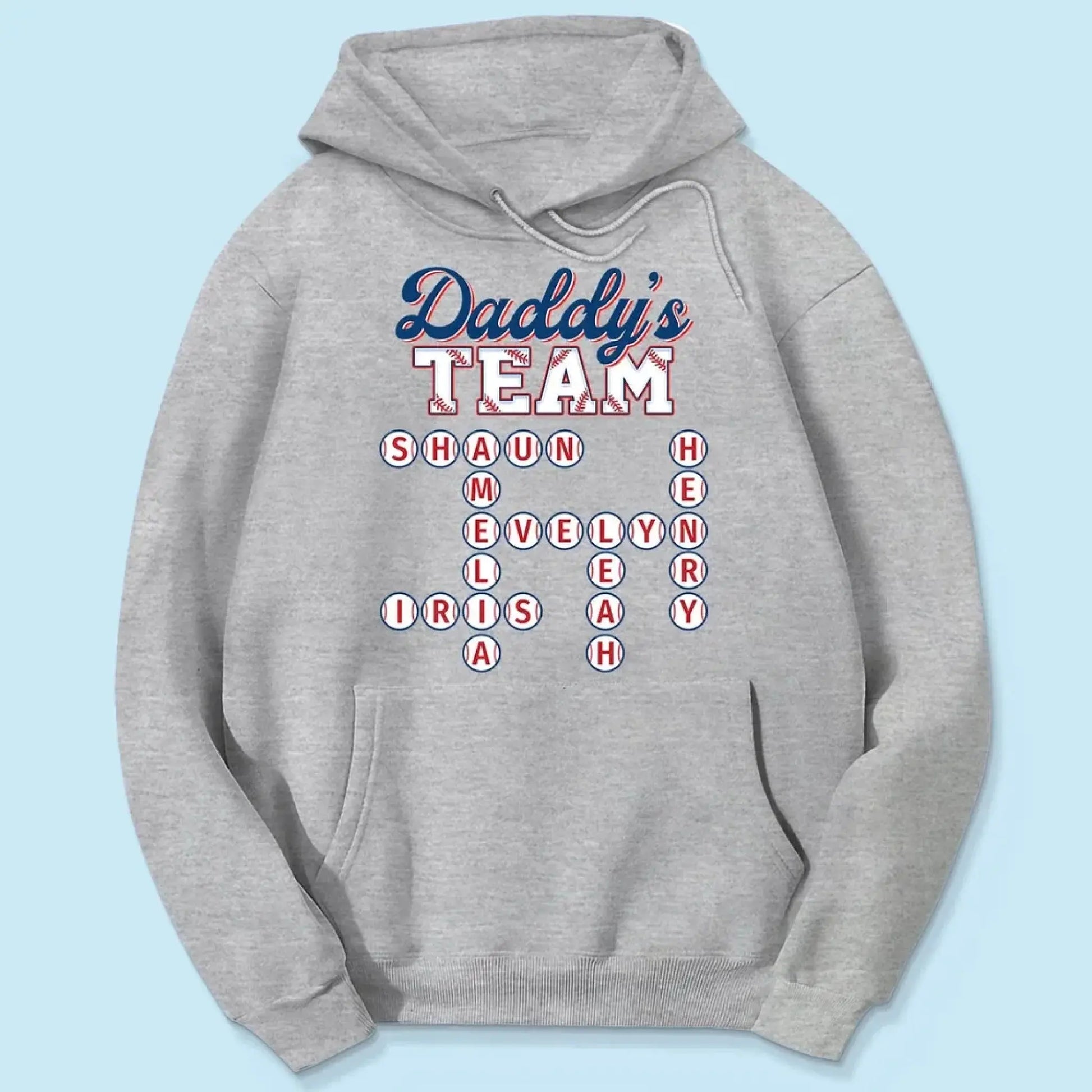 Daddy’s Baseball Team Shirt – Personalized Crossword Puzzle T-Shirt – Custom Gift for Sports Dad with Kids’ Names  Ezcustomize