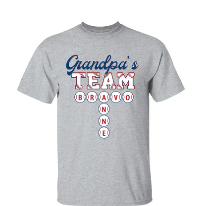 Daddy’s Baseball Team Shirt – Personalized Crossword Puzzle T-Shirt – Custom Gift for Sports Dad with Kids’ Names  Ezcustomize