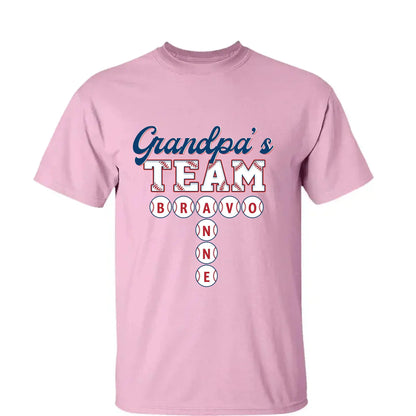 Daddy’s Baseball Team Shirt – Personalized Crossword Puzzle T-Shirt – Custom Gift for Sports Dad with Kids’ Names  Ezcustomize