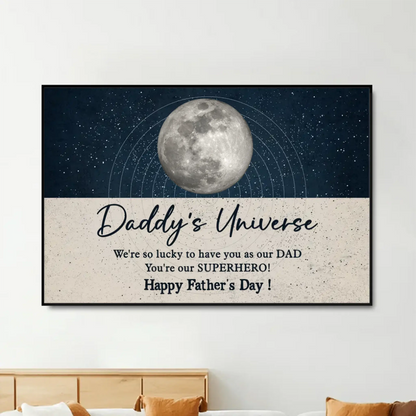 Moon Unit Father Daddy’s Universe Moon Phase Poster – Personalized Wall Art – Custom ...
