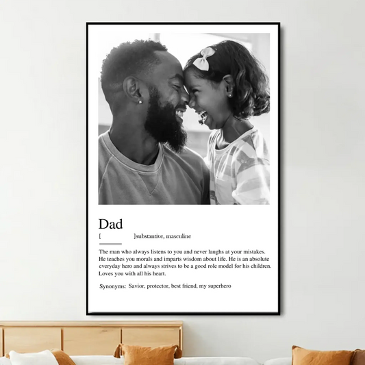 "Definition Dad" Personalized Poster/Canvas - Thoughtful Gift for Father’s Day & Special Occasions  Ezcustomize