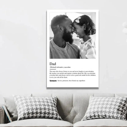 "Definition Dad" Personalized Poster/Canvas - Thoughtful Gift for Father’s Day & Special Occasions  Ezcustomize