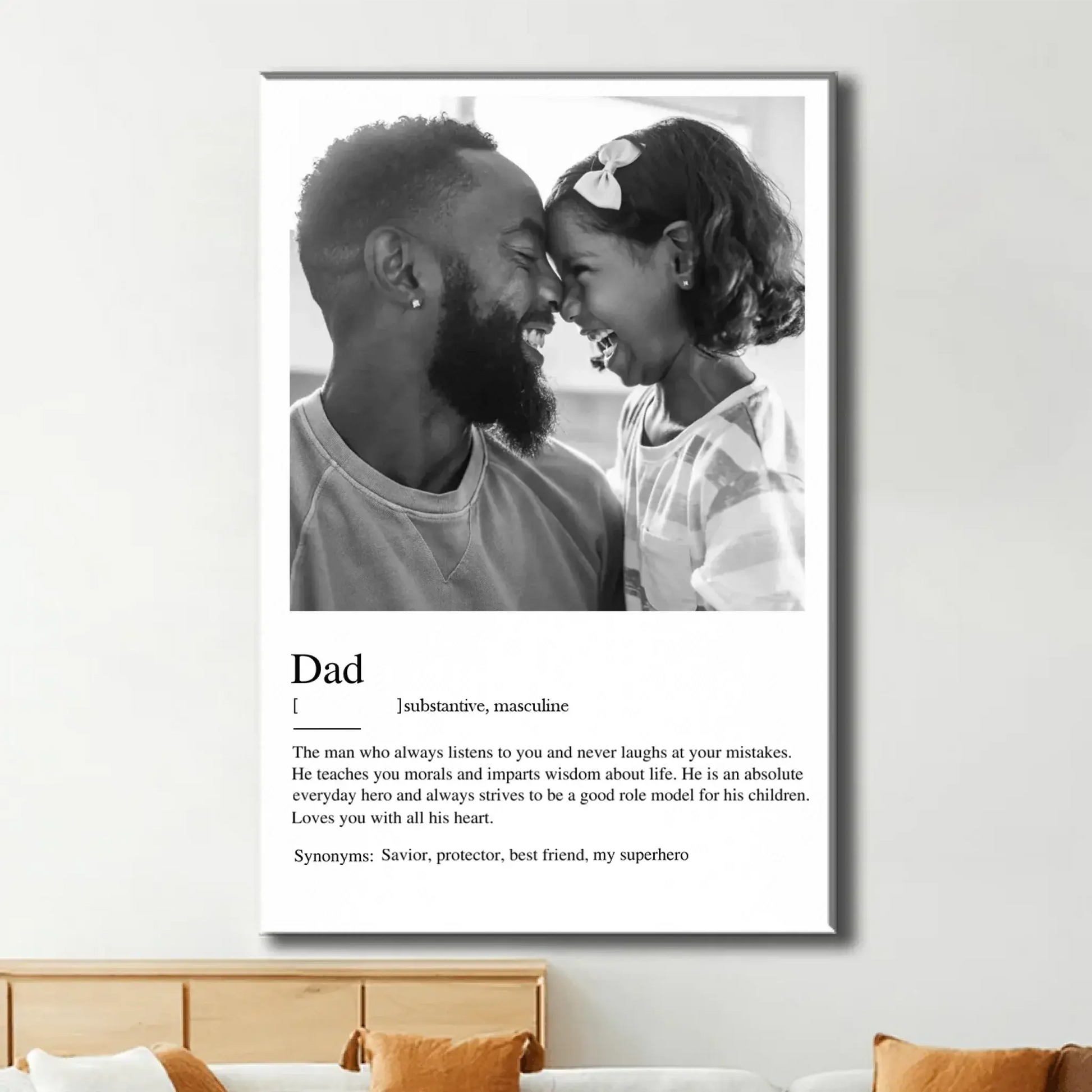 "Definition Dad" Personalized Poster/Canvas - Thoughtful Gift for Father’s Day & Special Occasions  Ezcustomize