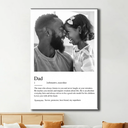 "Definition Dad" Personalized Poster/Canvas - Thoughtful Gift for Father’s Day & Special Occasions  Ezcustomize