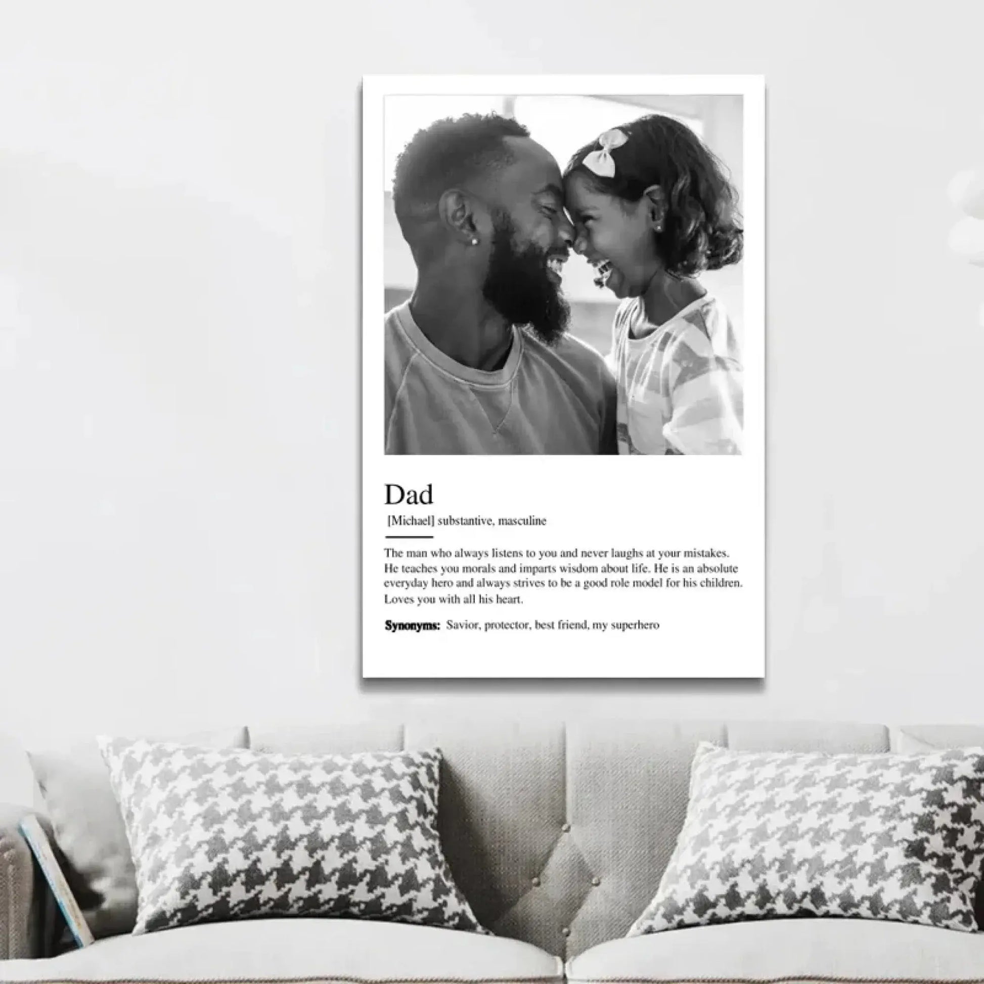 "Definition Dad" Personalized Poster/Canvas - Thoughtful Gift for Father’s Day & Special Occasions  Ezcustomize