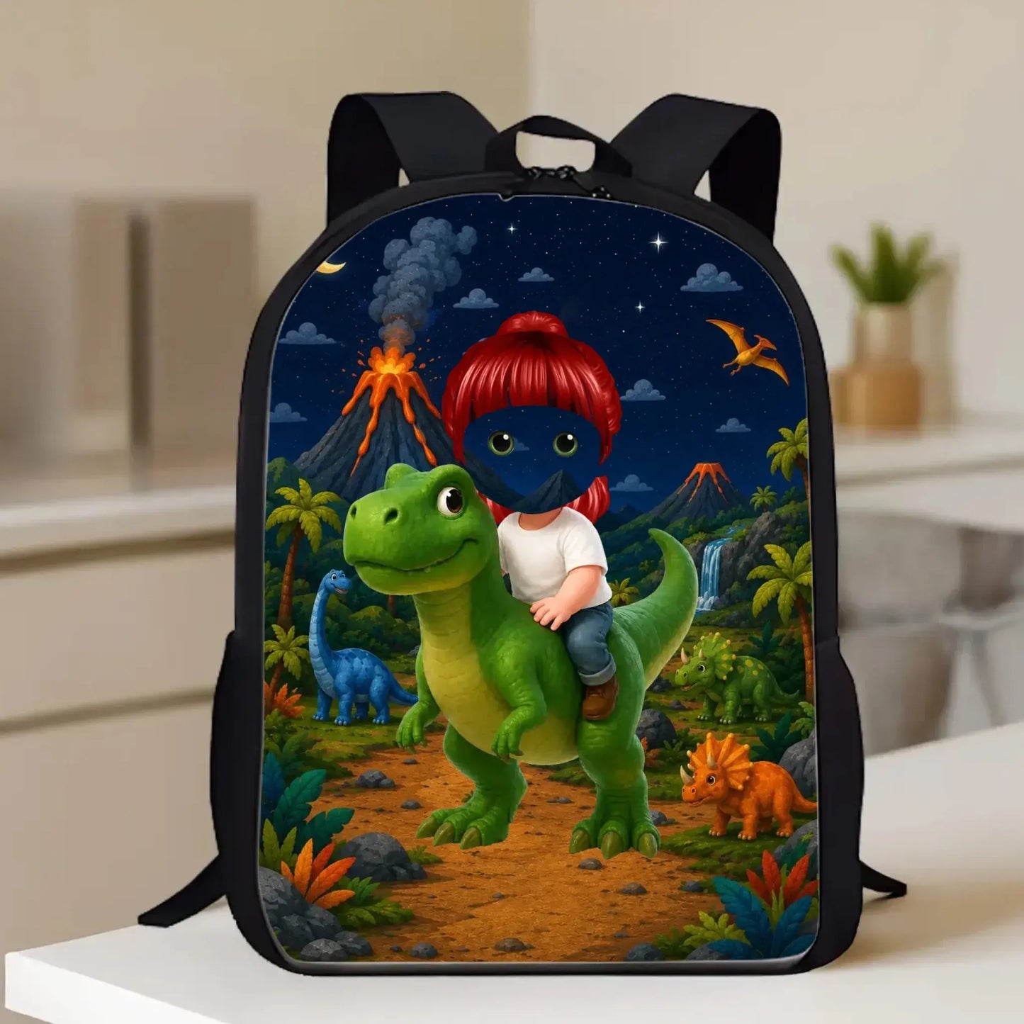 Dinosaur Adventure Custom Name - Personalized Backpack - Gift for Boys, Girls, Kids, Toddlers, Son, Daughter