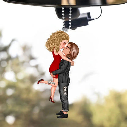 Doll Couple Kissing & Hugging Design – Personalized Ornament – Romantic Custom Gift for Couples, Anniversaries, or Any Special Day  Ezcustomize