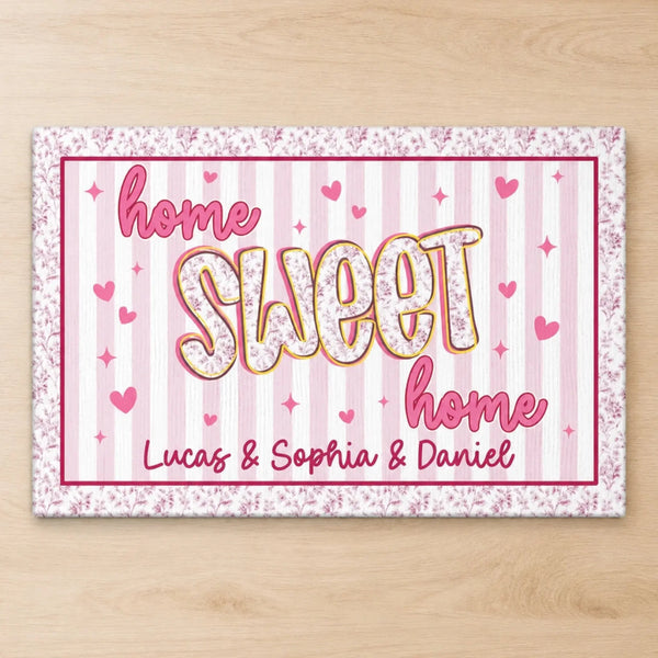 Dorm Sweet Dorm Custom Names - Personalized Rubber Doormat - Gift for College Students, Roommates, Family, Friends, and University Residents