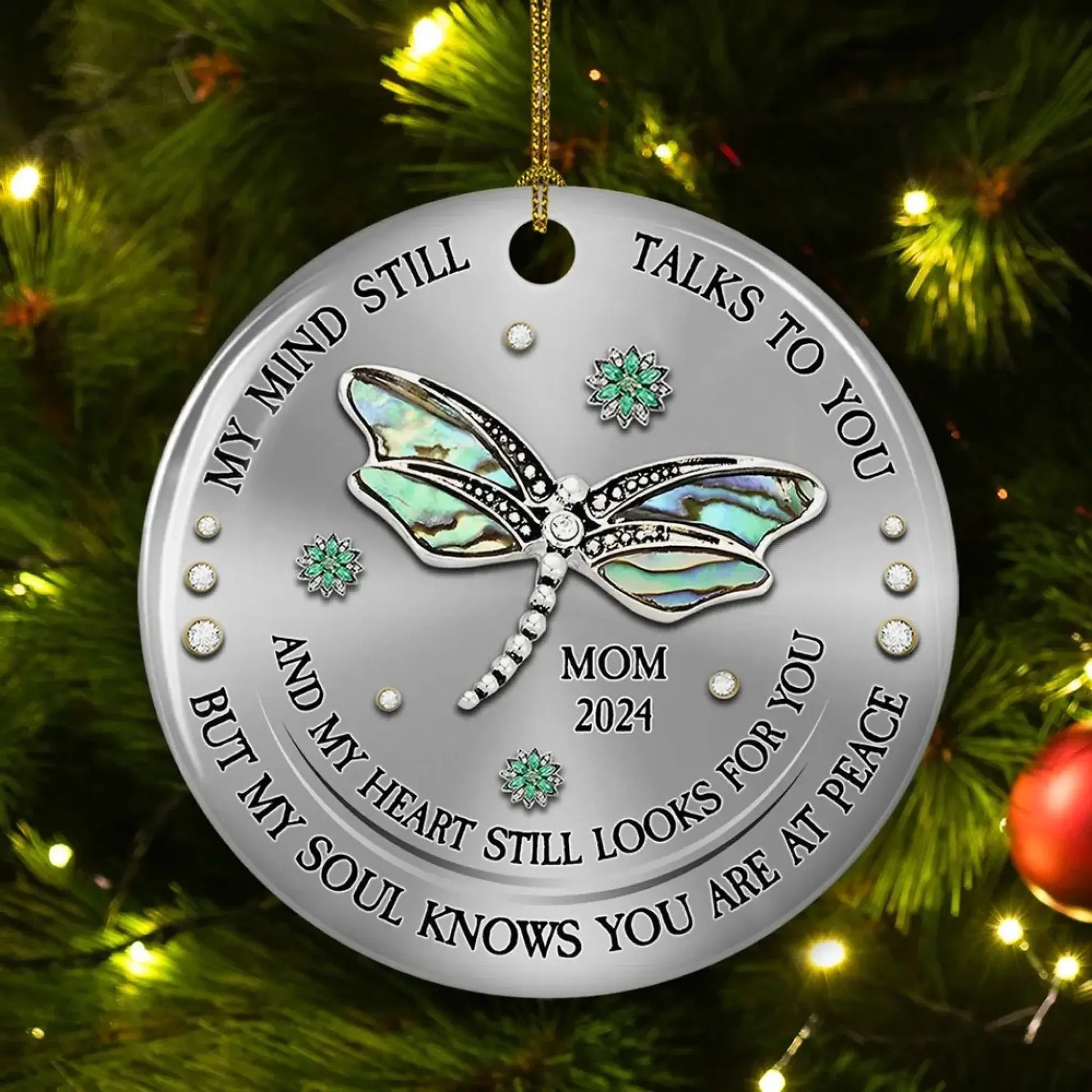 Dragonfly Design Ceramic Ornament – Personalized Memorial Keepsake – Heartfelt Sympathy Gift to Honor & Remember Loved Ones  Ezcustomize