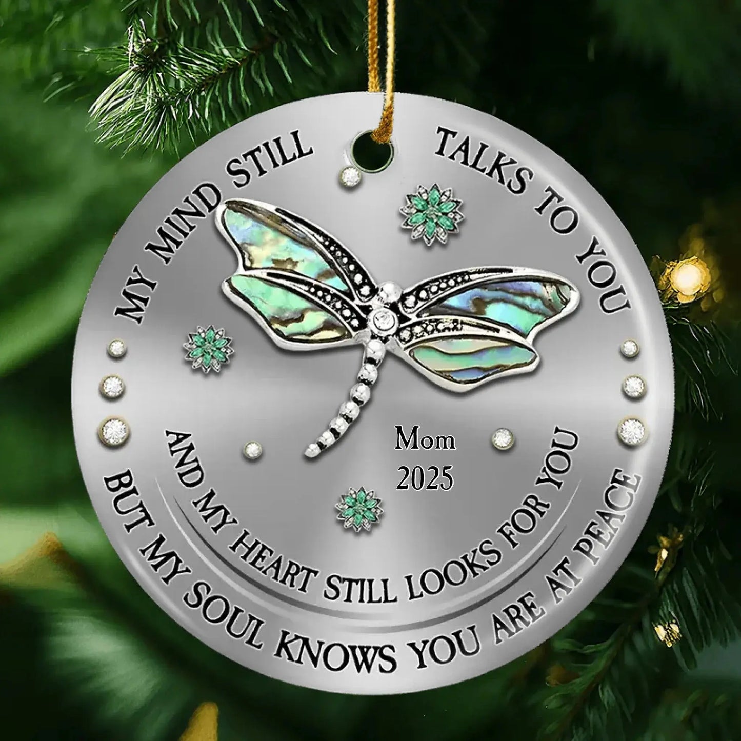 Dragonfly Design Ceramic Ornament – Personalized Memorial Keepsake – Heartfelt Sympathy Gift to Honor & Remember Loved Ones  Ezcustomize