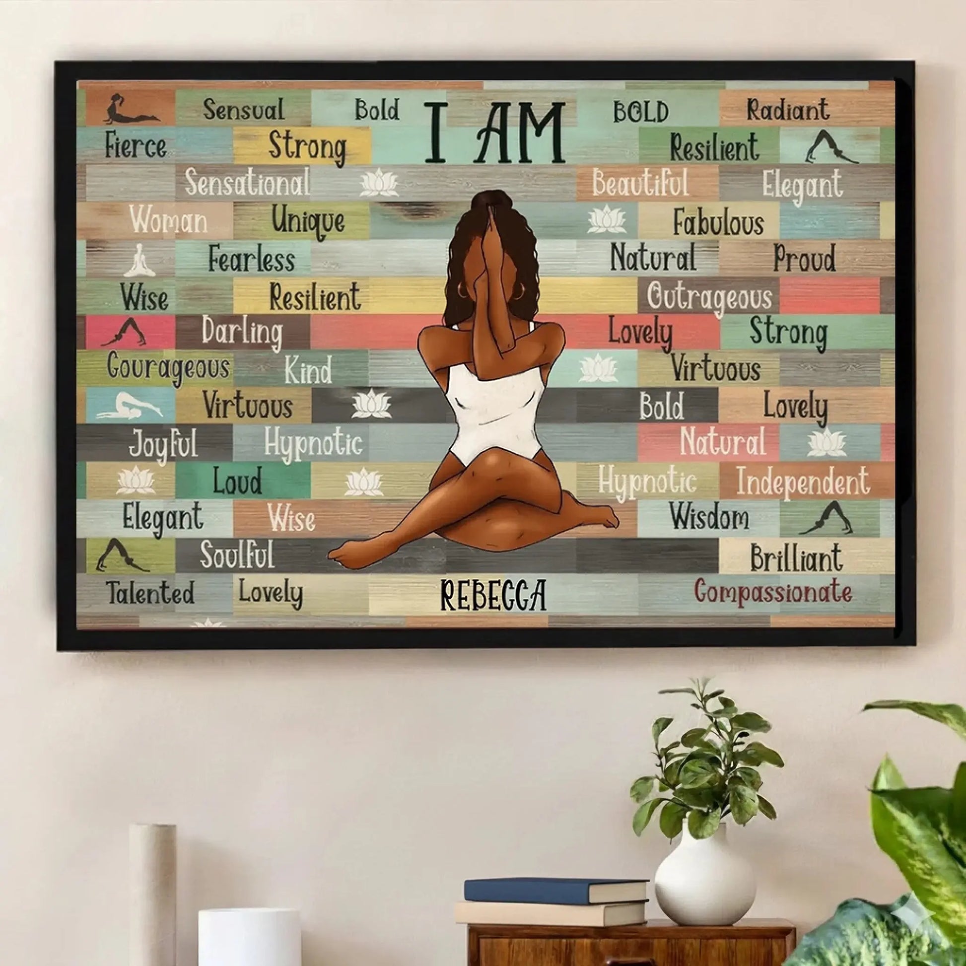 Empowerment Celebrate Your Unique Identity – Personalized Inspirational Canvas Wall Art – Meaningful Birthday & Self Love Gift for Women and Girls  Ezcustomize