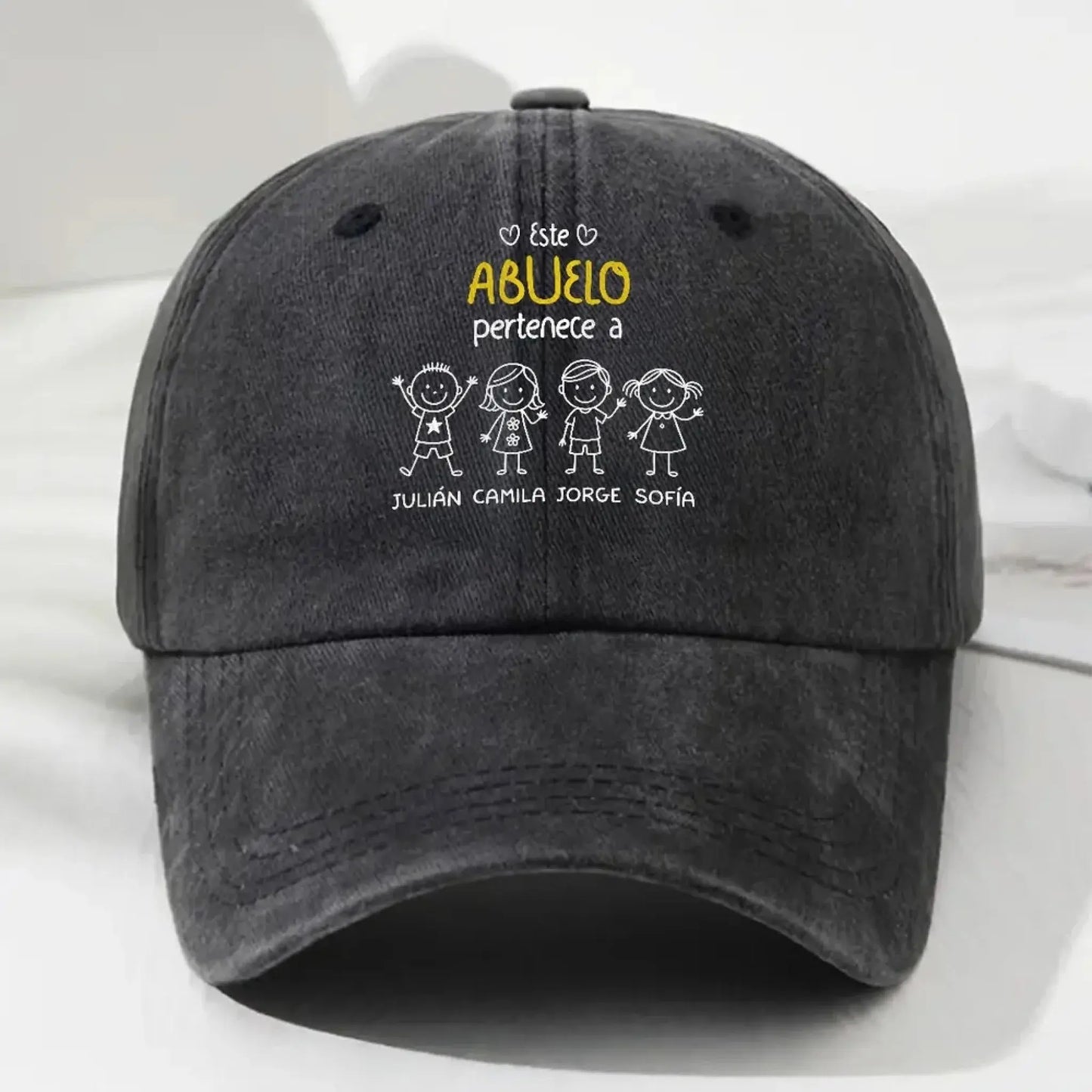 Este Abuelo Papá Pertenece A – Gorra de Mezclilla Vintage Lavada Personalizada – Regalo Único para Papás y Abuelos  Ezcustomize
