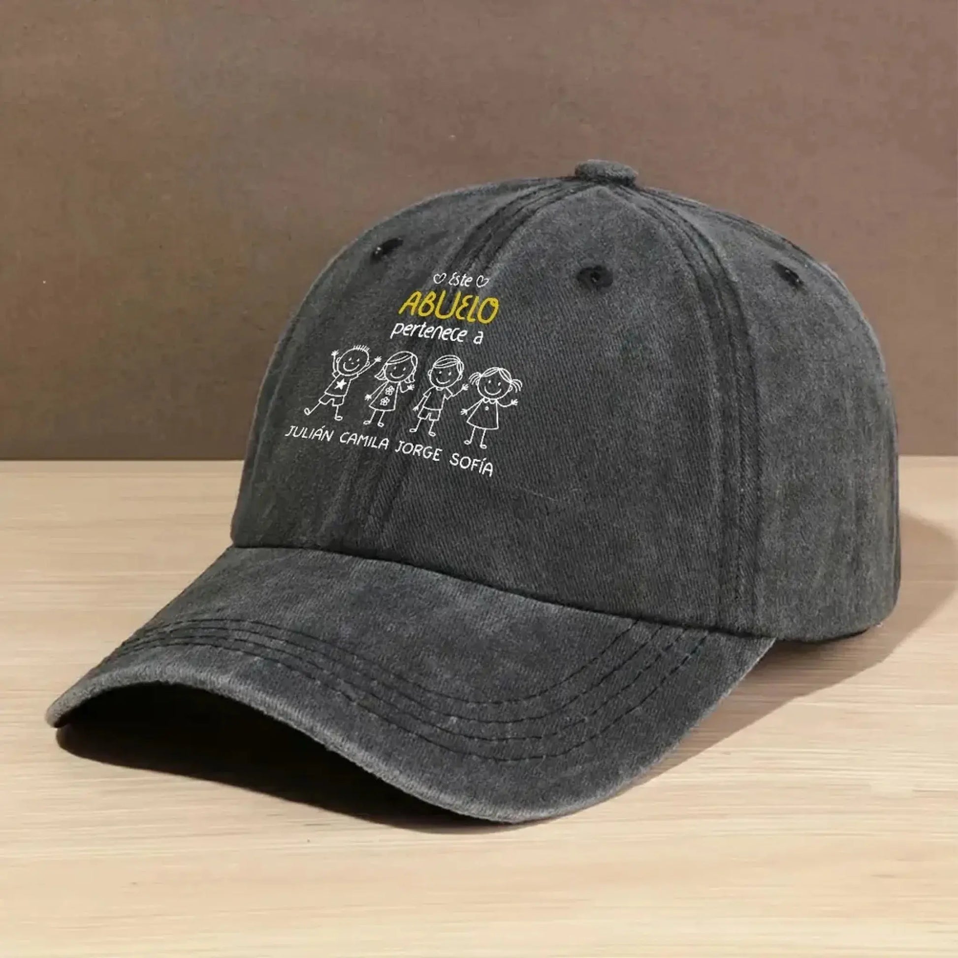 Este Abuelo Papá Pertenece A – Gorra de Mezclilla Vintage Lavada Personalizada – Regalo Único para Papás y Abuelos  Ezcustomize
