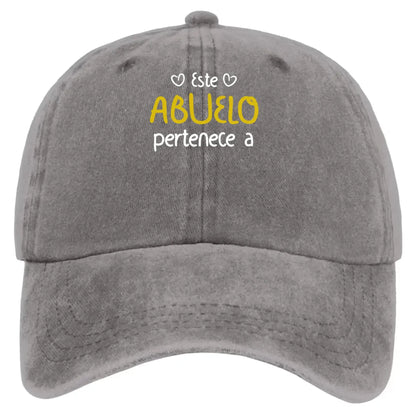 Este Abuelo Papá Pertenece A – Gorra de Mezclilla Vintage Lavada Personalizada – Regalo Único para Papás y Abuelos  Ezcustomize