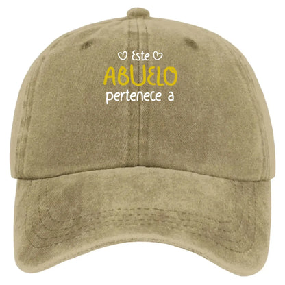 Este Abuelo Papá Pertenece A – Gorra de Mezclilla Vintage Lavada Personalizada – Regalo Único para Papás y Abuelos  Ezcustomize