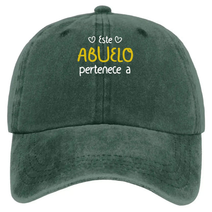 Este Abuelo Papá Pertenece A – Gorra de Mezclilla Vintage Lavada Personalizada – Regalo Único para Papás y Abuelos  Ezcustomize