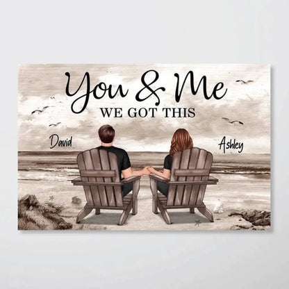 Eternal Love Couple at the Beach – Personalized Retro Vintage Poster/Canvas – Anniversary & Wedding Gift for Couples, Husband & Wife  Ezcustomize