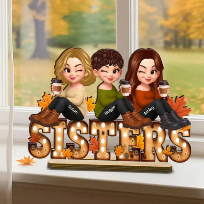 Fall Besties Wooden Plaque – Personalized Best Friends Autumn Gift, Custom Sitting Marquee Sign, Friendship Decor  Ezcustomize