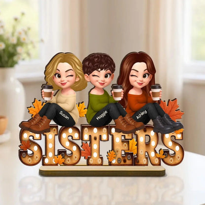 Fall Besties Wooden Plaque – Personalized Best Friends Autumn Gift, Custom Sitting Marquee Sign, Friendship Decor  Ezcustomize