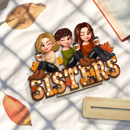 Fall Besties Wooden Plaque – Personalized Best Friends Autumn Gift, Custom Sitting Marquee Sign, Friendship Decor  Ezcustomize