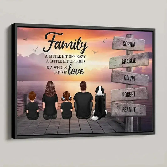 Family A Little Whole Lot of Love Sign Posts Personalized Poster/Canvas Prints, Home Decoration, Gift For Family  Ezcustomize
