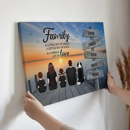 Family A Little Whole Lot of Love Sign Posts Personalized Poster/Canvas Prints, Home Decoration, Gift For Family  Ezcustomize