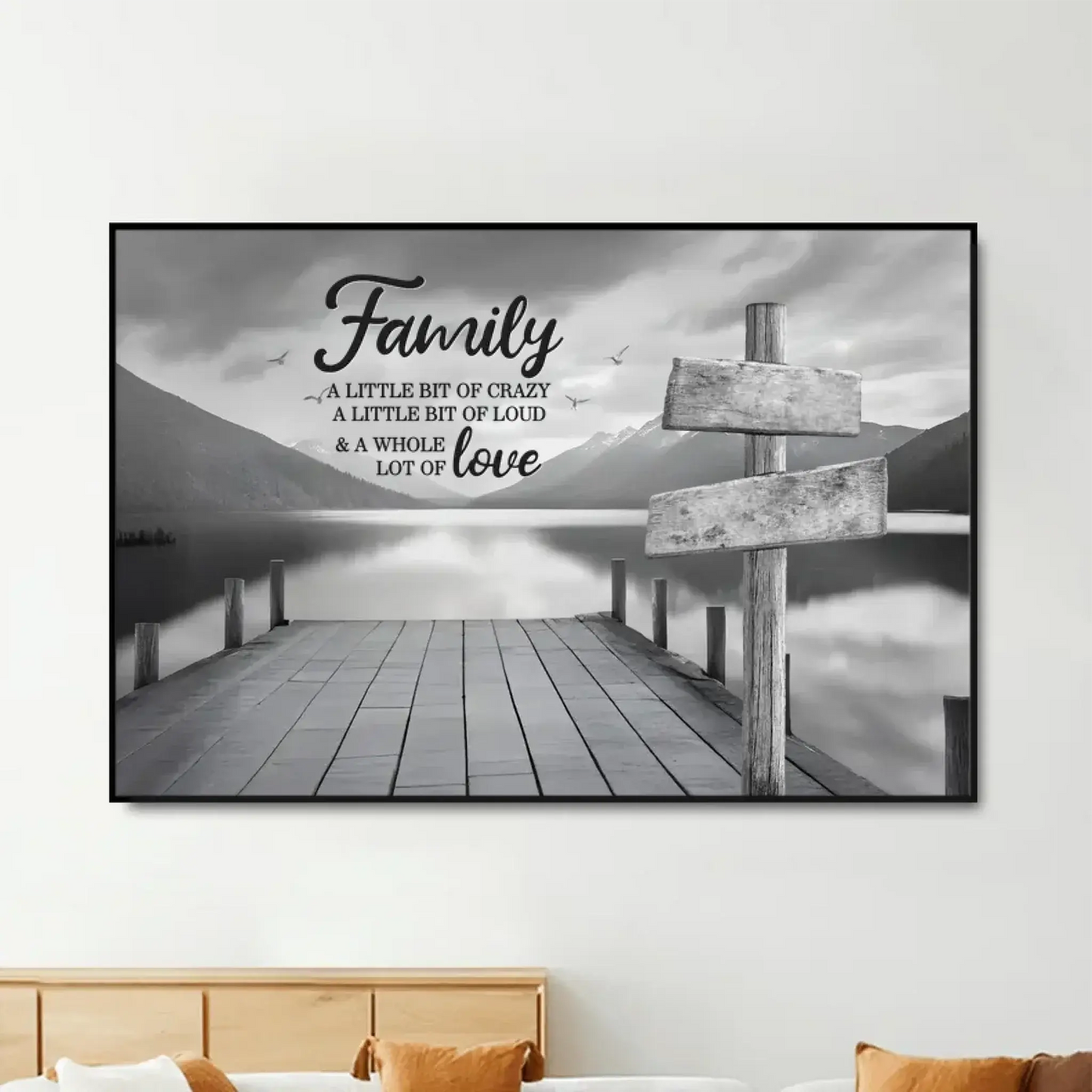 Family A Little Whole Lot of Love Sign Posts Personalized Poster/Canvas Prints, Home Decoration, Gift For Family  Ezcustomize