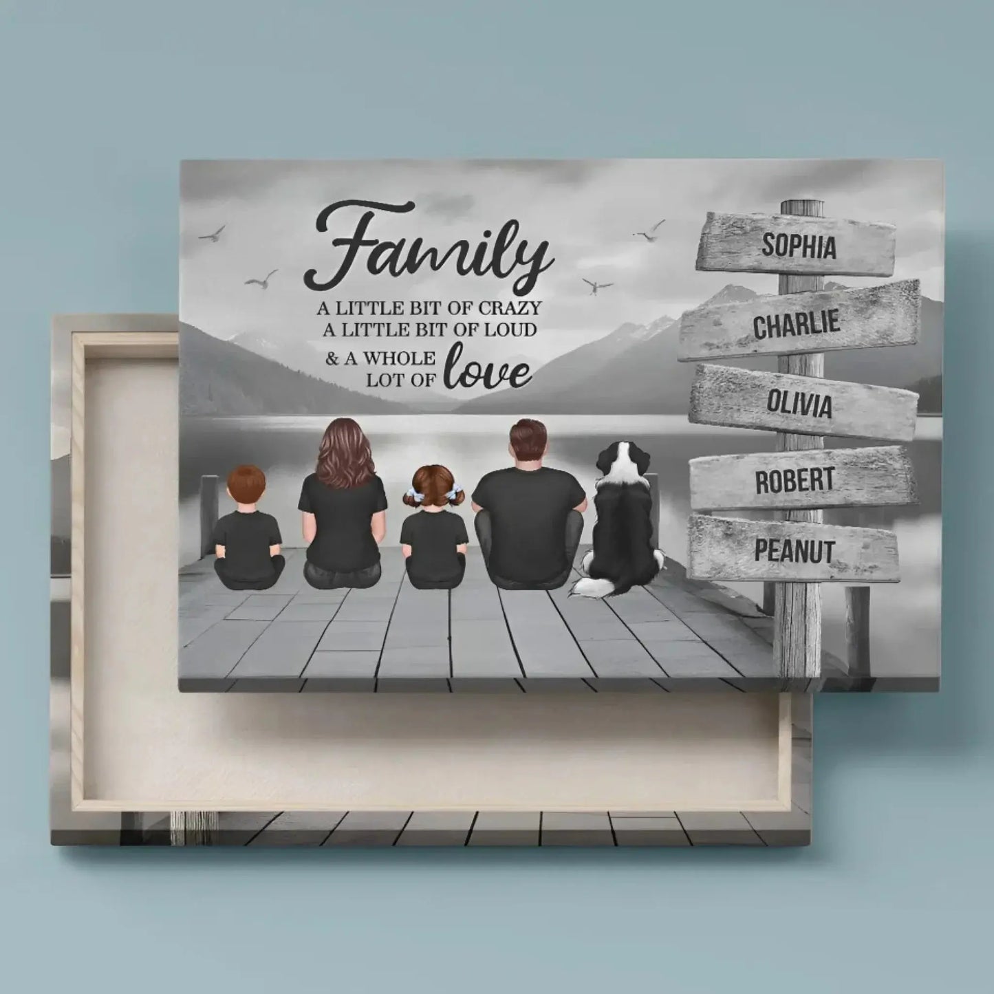 Family A Little Whole Lot of Love Sign Posts Personalized Poster/Canvas Prints, Home Decoration, Gift For Family  Ezcustomize