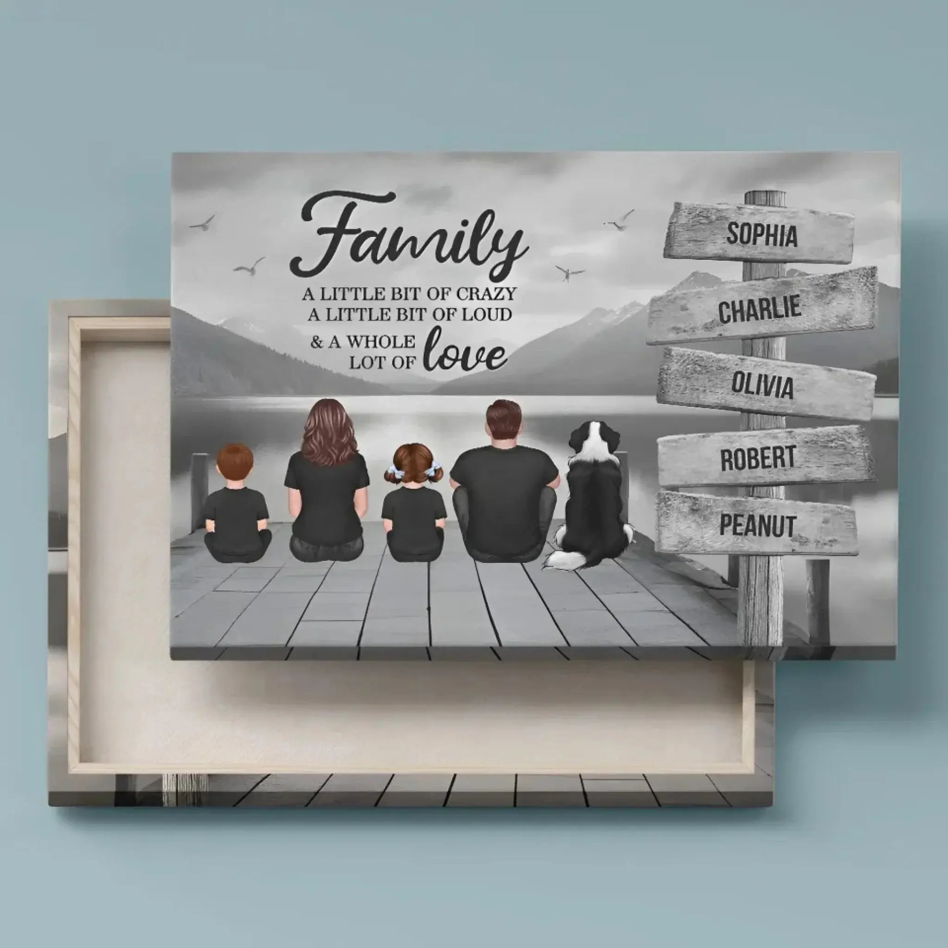 Family A Little Whole Lot of Love Sign Posts Personalized Poster/Canvas Prints, Home Decoration, Gift For Family  Ezcustomize