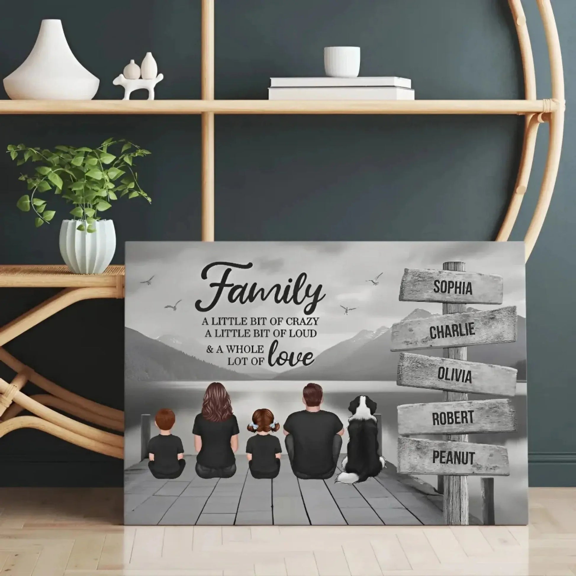 Family A Little Whole Lot of Love Sign Posts Personalized Poster/Canvas Prints, Home Decoration, Gift For Family  Ezcustomize