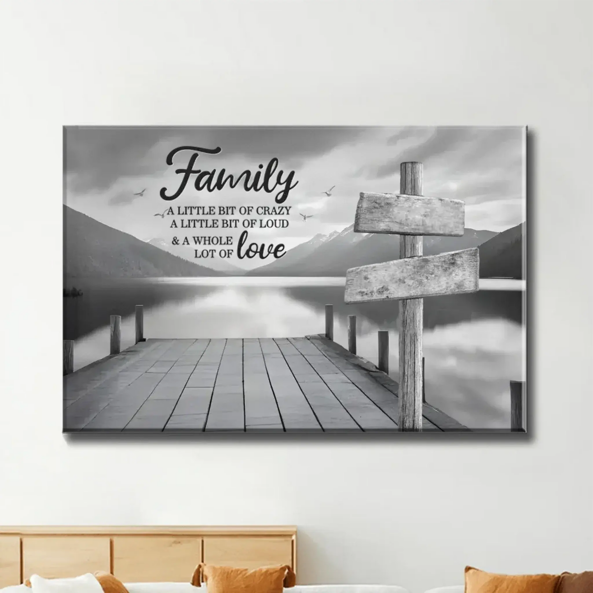 Family A Little Whole Lot of Love Sign Posts Personalized Poster/Canvas Prints, Home Decoration, Gift For Family  Ezcustomize