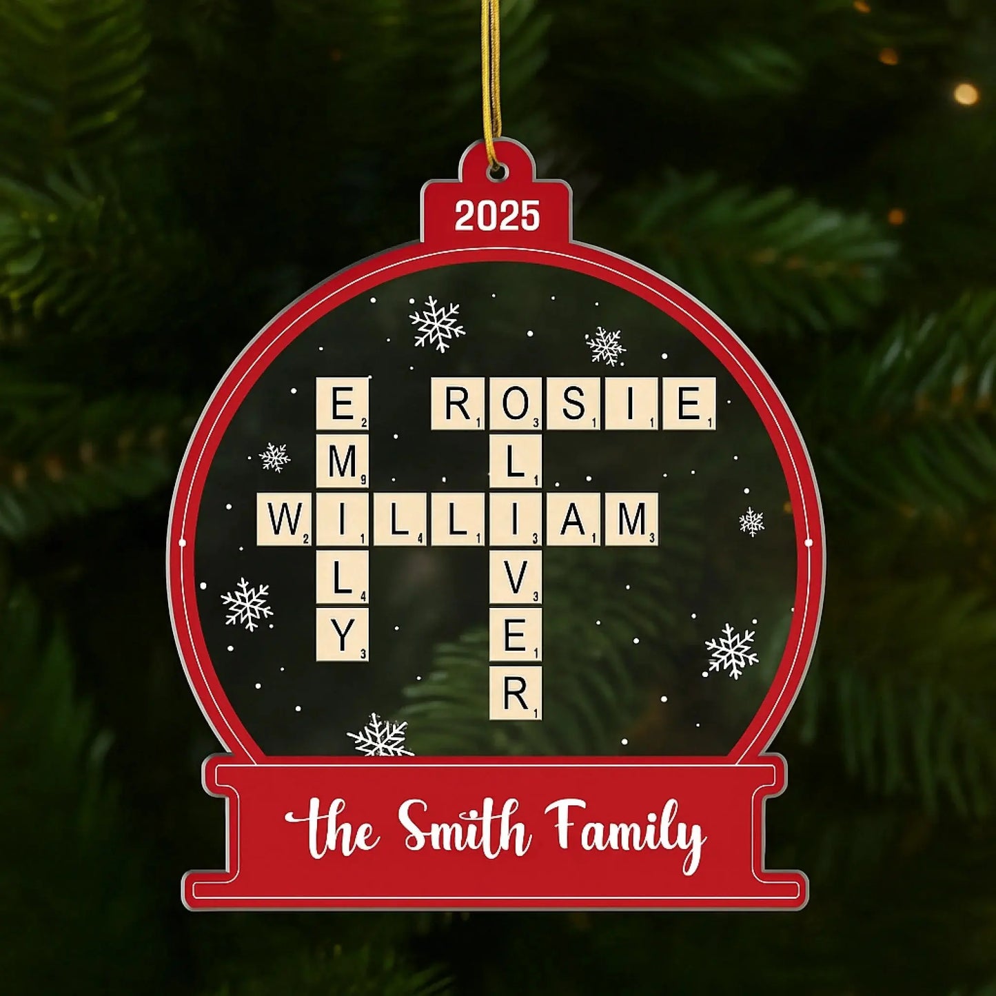 Family Crossword Keepsake – Personalized Acrylic Ornament – Perfect Christmas Gift for Family & Friends  Ezcustomize