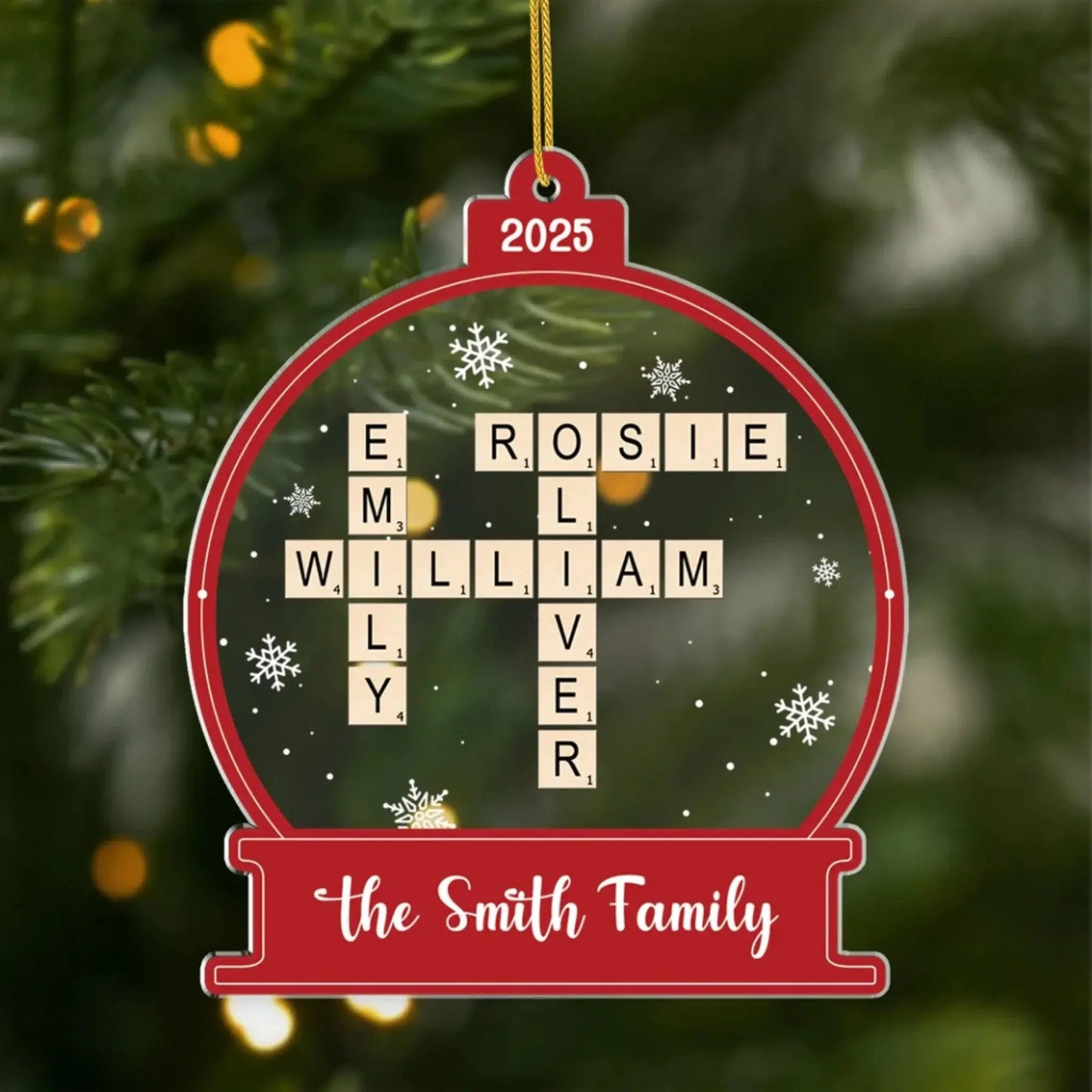 Family Crossword Keepsake – Personalized Acrylic Ornament – Perfect Christmas Gift for Family & Friends  Ezcustomize