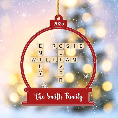 Family Crossword Keepsake – Personalized Acrylic Ornament – Perfect Christmas Gift for Family & Friends  Ezcustomize