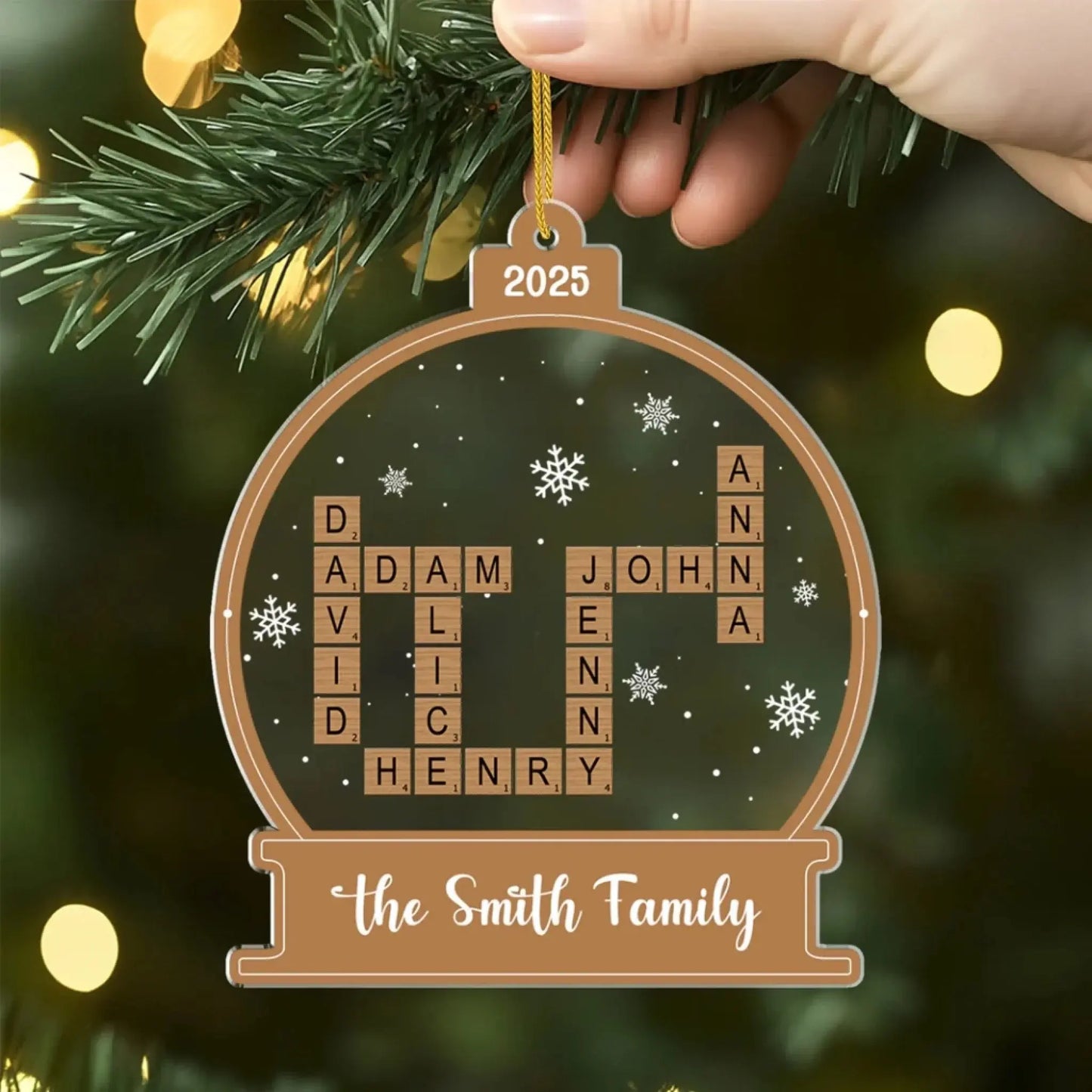 Family Crossword Keepsake – Personalized Acrylic Ornament – Perfect Christmas Gift for Family & Friends  Ezcustomize