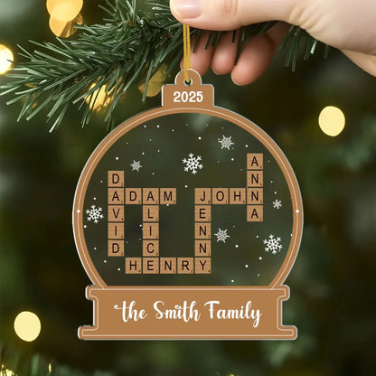 Family Crossword Keepsake – Personalized Acrylic Ornament – Perfect Christmas Gift for Family & Friends  Ezcustomize