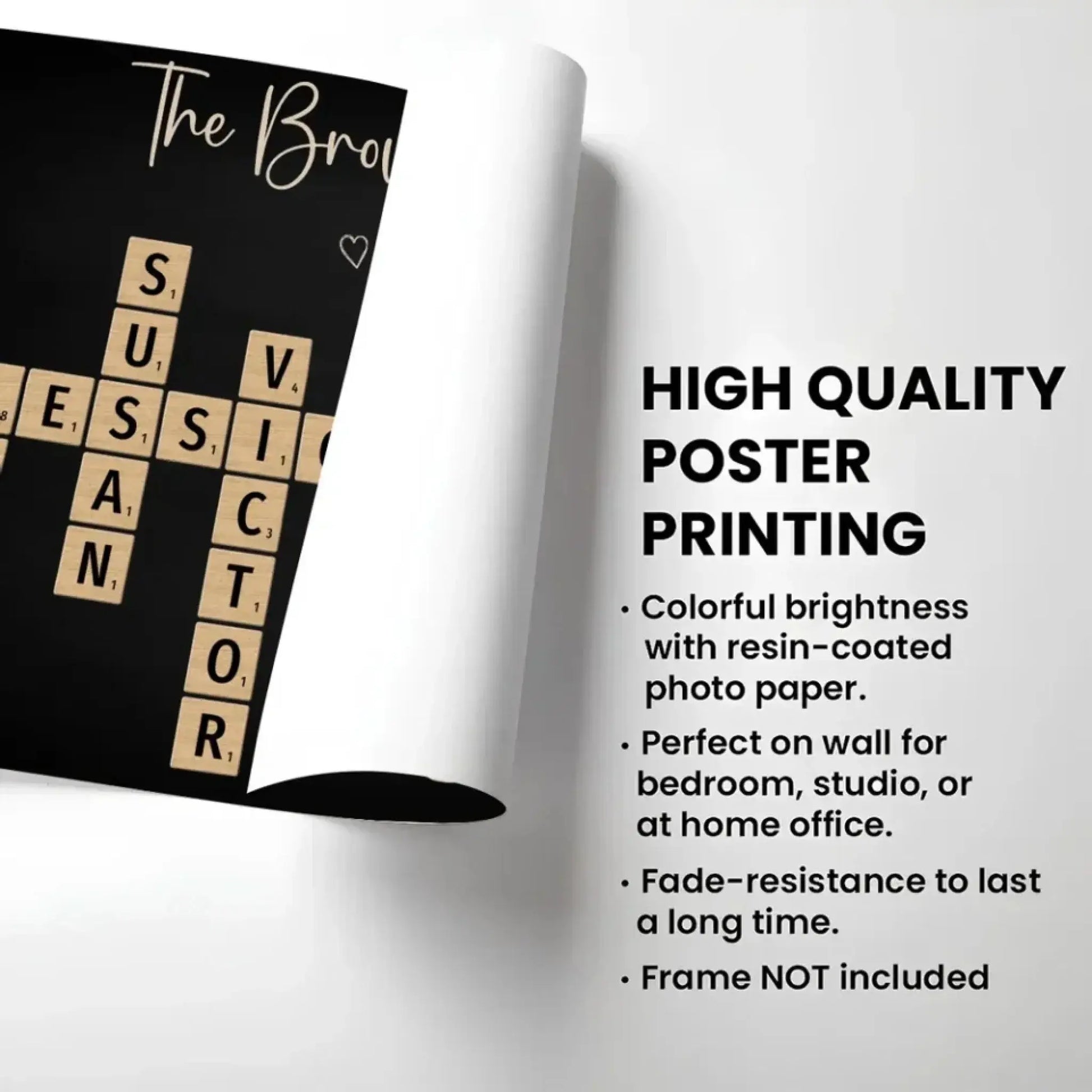 Family Crossword Wall Art – Personalized Photo Canvas/Poster, Created in a Moment Treasured Forever Gift for Parents, Home Decor  Ezcustomize
